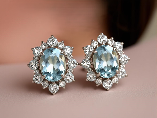 Topaz and diamond cluster earrings